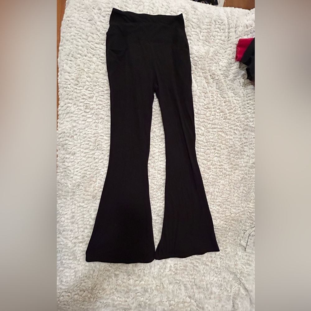 Cross Waistband Black Flair Leggings With Pockets Size S-L